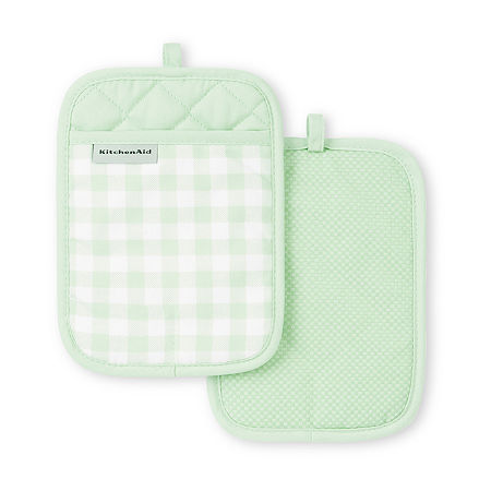 KitchenAid Gingham 2-pc. Pot Holder, One Size, Green