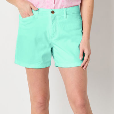 St. John's Bay Womens Mid Rise Secretly Slender 5" Chino Short