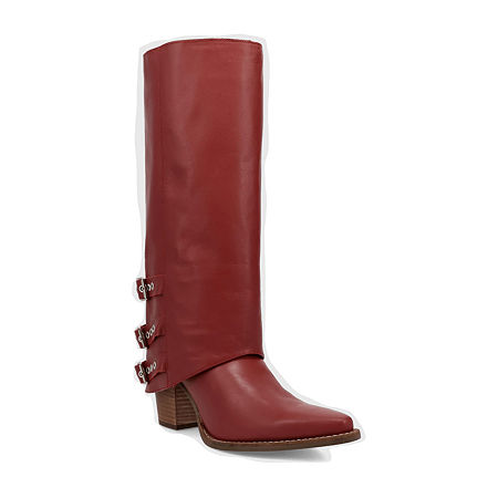 Dingo Womens Urban Cowgirl Stacked Heel Cowboy Boots, 10 Medium, Red