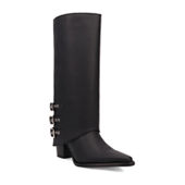 Bottes Cowboy Dingo En Cuir Noir - Taille US 6, Pointes Argentées - Occasion