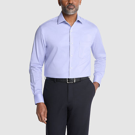 Van Heusen Ultra Wrinkle Free Mens Regular Fit Stretch Fabric Wrinkle Free Long Sleeve Dress Shirt, 16-16.5 34-35, Purple