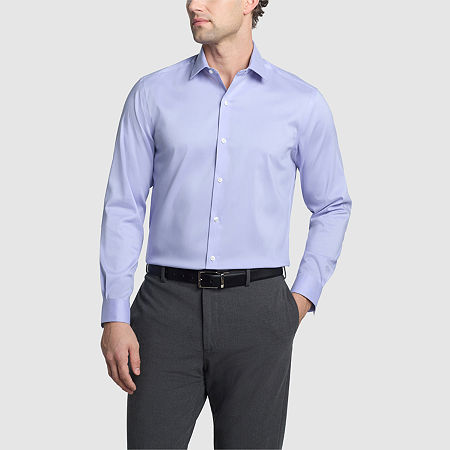Van Heusen Ultra Wrinkle Free Mens Slim Fit Stretch Fabric Wrinkle Free Long Sleeve Dress Shirt, 15-15.5 34-35, Purple