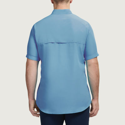 IZOD Mens Short Sleeve Classic Fit Stretch Fabric Big and Tall Button-Down Shirt