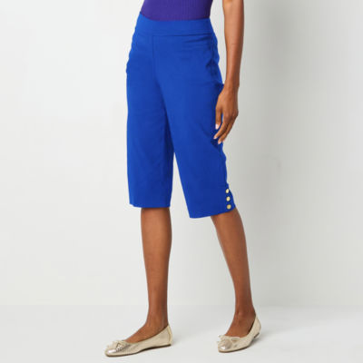 Liz Claiborne Alyssa Womens Mid Rise Adaptive Easy-on + Easy-off Seated Wear Capri Pants