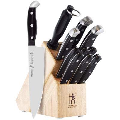 J.A. Henckels International Everedge 12 Piece Knife Set, Stainless Steel &  Black