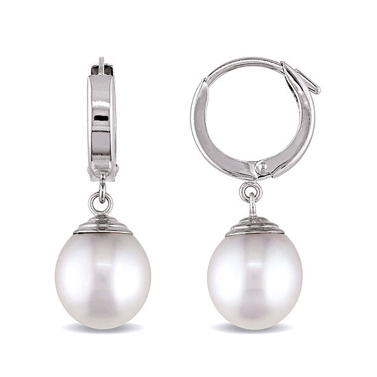 Genuine South Sea Pearl 14K White Gold Clip-On Drop Earrings-JCPenney ...