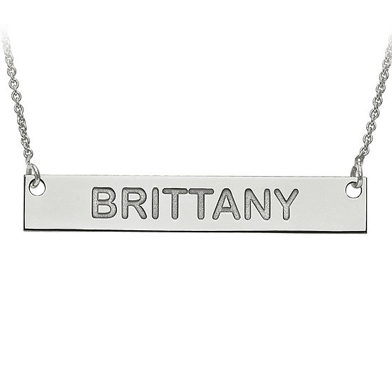 Personalized 6x39mm Block Name Bar Necklace