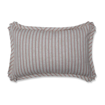 Pillow Perfect Harlow Stripe Blush Rectangular Throw Pillow