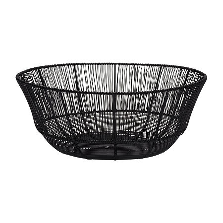 Gourmet Basics By Mikasa Jaxon Round Wire Basket, One Size, Black