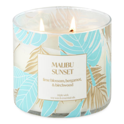 Distant Lands 14 Oz 3 Wick Malibu Sunset Scented Jar Candle, Color