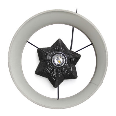 All the Rages 21" Vintage Rattan Wicker Style Paper Rope Bedside Paper Table Lamp