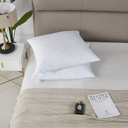 Martha Stewart Medium Firm Euro Feather Pillow - 2 Pack, One Size, White