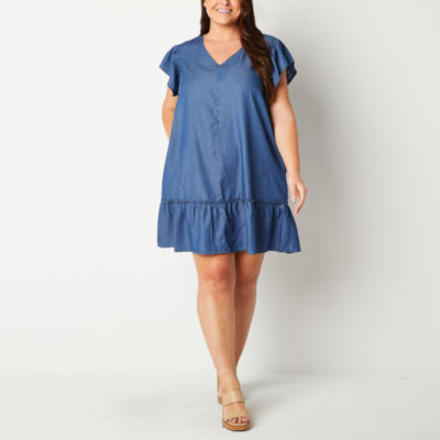 Plus Size Drop Waist Dress