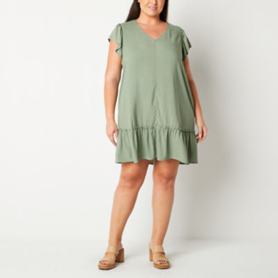 Plus Size Drop Waist Dress