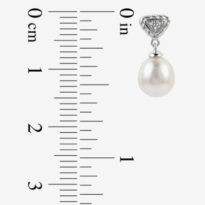 Cultured Freshwater Pearl Sterling Silver Drop Earrings