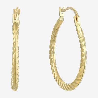 10K Gold Rope Hoop Earrings