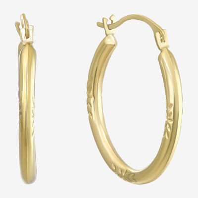 10K Gold 20mm Hollow Hoop Earrings