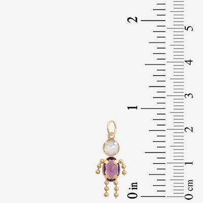 10K Gold February Birthstone Babies Boy Charm
