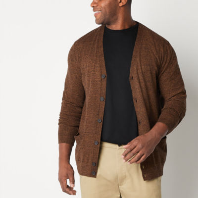 St. John's Bay Big and Tall Mens V Neck Long Sleeve Cardigan - JCPenney