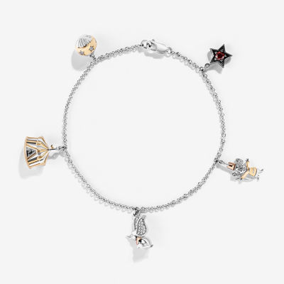 Disney Jewels Collection 1/8 CT. T.W. Mined White Diamond 14K Gold Over Silver Dumbo Charm Bracelet