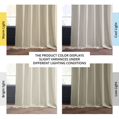 Exclusive Fabrics & Furnishing Pleated Vintage Textured Faux Dupioni Energy Saving Blackout Pinch Pleat Single Curtain Panel