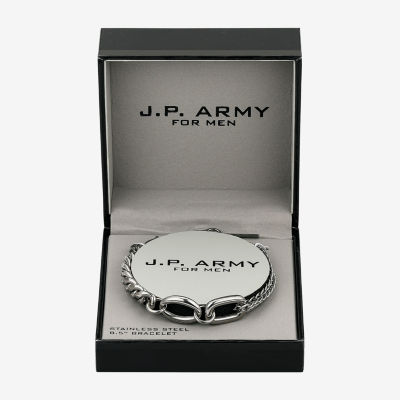 J.P. Army Stainless Steel 8 1/2 Inch Link Chain Bracelet