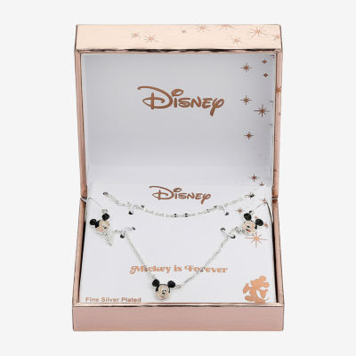 Disney Classics Triple Charm 2-pc. Pure Silver Over Brass 16 Inch Cable Mickey Mouse Necklace Set