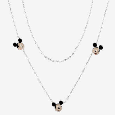 Disney Classics Triple Charm 2-pc. Pure Silver Over Brass 16 Inch Cable Mickey Mouse Necklace Set