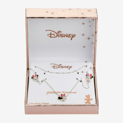 Disney Classics Triple Charm 2-pc. Pure Silver Over Brass 16 Inch Cable Minnie Mouse Necklace Set