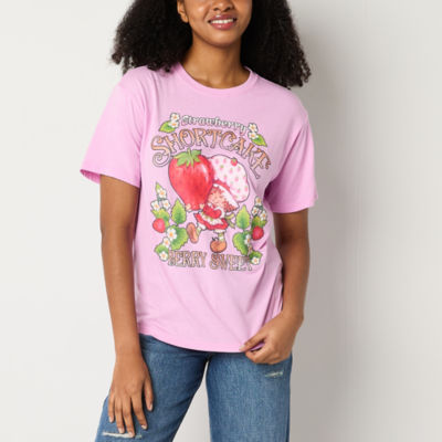 Juniors Strawberry Shortcake Berry Sweet Womens Crew Neck Short Sleeve Graphic T-Shirt