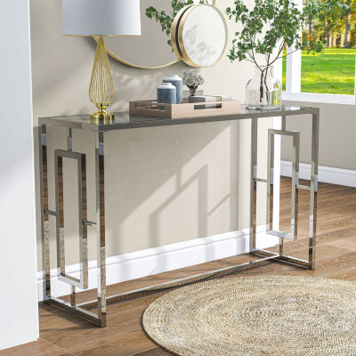 Selma Glass Top Console Table