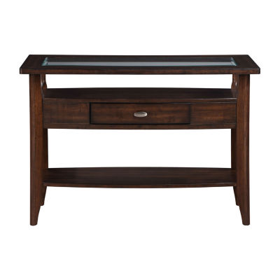 Blaire 1-Drawer Storage Glass Top Console Table