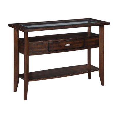 Blaire 1-Drawer Storage Glass Top Console Table