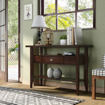 Blaire 1-Drawer Storage Glass Top Console Table