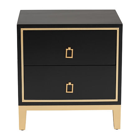 Donald 2-Drawer, One Size, Black