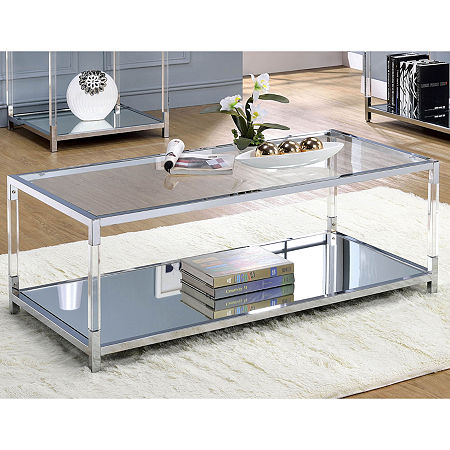 Kingston Glass Top Storage, One Size, Silver