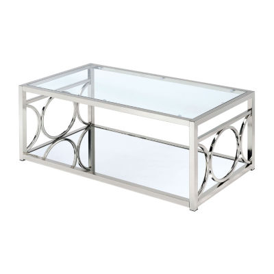 Jasper Glass Top Mirrored Coffee Table