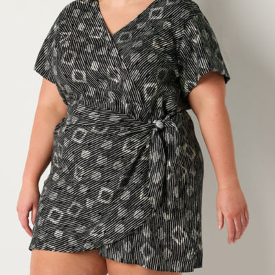a.n.a Plus Short Sleeve Wrap Dress - JCPenney
