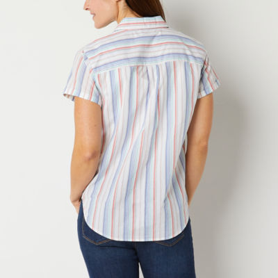 St. John's Bay Tall Womens Short Sleeve Blouse