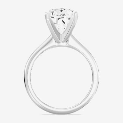 (F / Vs1) Womens 5 CT. T.W. Lab Grown White Diamond 14K Gold Pear Solitaire Engagement Ring