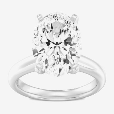 (F / Vs1) Womens 5 CT. T.W. Lab Grown White Diamond 14K Gold Oval Solitaire Engagement Ring