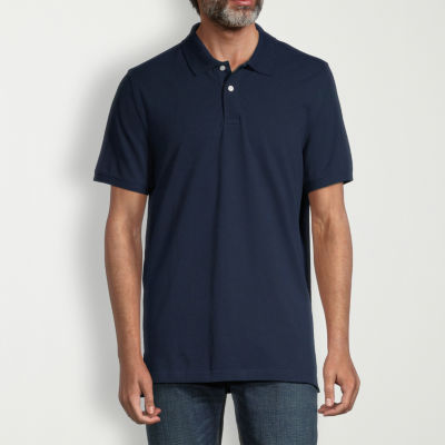 St. John's Bay Dexterity Premium Stretch Mens Classic Fit Easy-on + Easy-off Adaptive Short Sleeve Polo Shirt