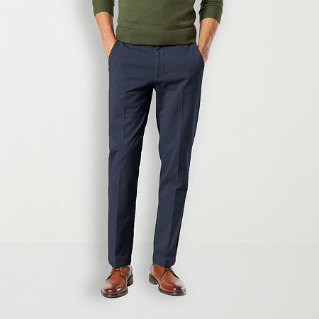 Dockers Workday Khaki With Smart 360 Flex Mens Slim Slim Fit Flat Front Pant, 33 32, Blue
