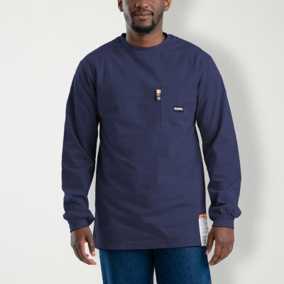 Berne Mens Crew Neck Long Sleeve Flame Resistant Pocket T-Shirt