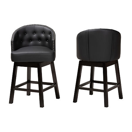 Theron 2-pc. Counter Height Bar Stool, One Size, Black