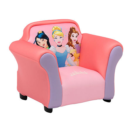 Princess Upholstered Kids Chair, One Size, Pink