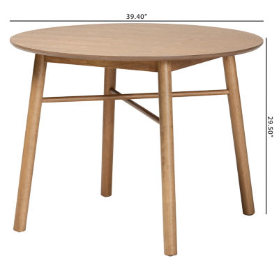 Denmark Round Wood-Top Dining Table