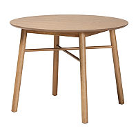 Denmark Round Wood-Top Dining Table, One Size, Brown