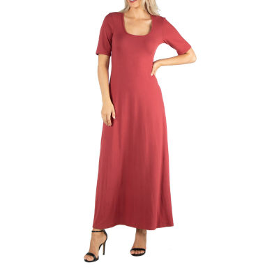 24/7 Comfort Apparel Casual Maxi Dress With Short Sleeves - JCPenney