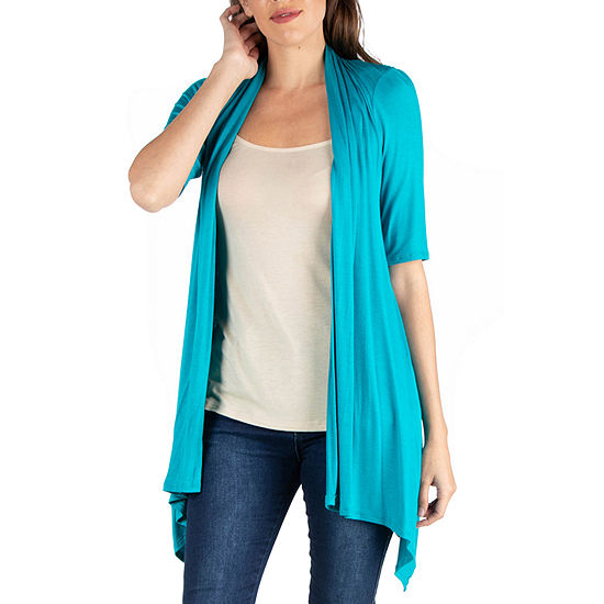 24/7 Comfort Apparel Loose Fit Open Front Cardigan